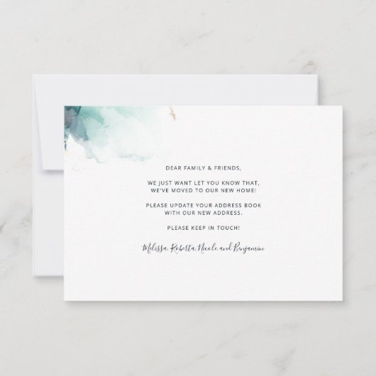 We hebben Agate Script verhuisd aankondiging (Achterkant)