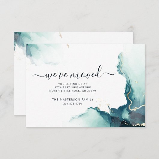 We hebben Agate Script verhuisd aankondiging (Voorkant / Achterkant)