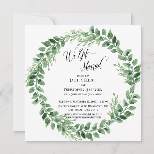 We hebben alleen gehuwde groene Wreate Reception. Kaart (Voorkant)