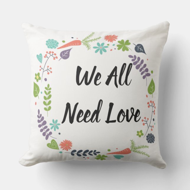 We hebben allemaal liefde nodig buitenkussen (Voorkant)