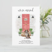 We hebben Beagle Red Door Waterverf Dog verhuisd Aankondiging (Staand voorkant)