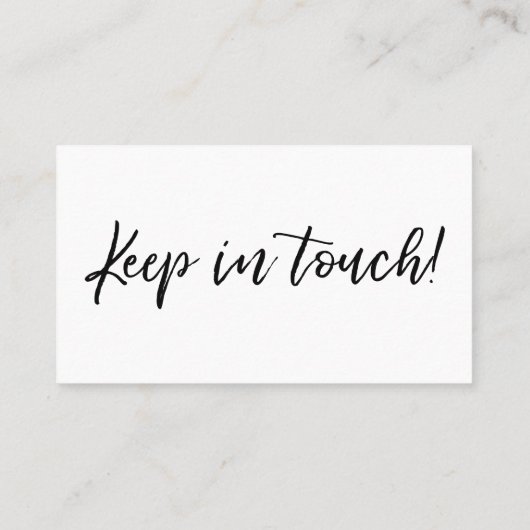 "We hebben bewogen" Modern Handschrift Typografie Visitekaartje (Achterkant)