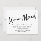 "We hebben bewogen" Modern handschrift zwart wit K Kaart (Voorkant)