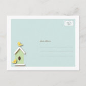 We hebben Birdhouse New Address Briefkaart verplaa (Achterkant)