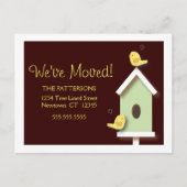 We hebben Birdhouse New Address Briefkaart verplaa (Voorkant)