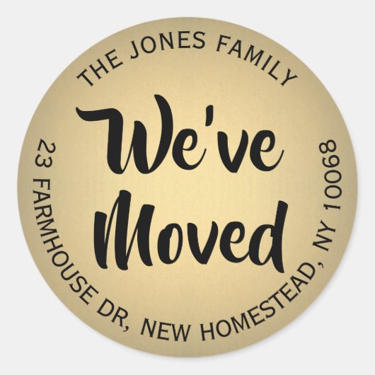 We hebben Black & Gold Faux Folie retouradres verp Ronde Sticker (Voorkant)