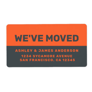 We hebben Black Oranje New Address verplaatst Etiket