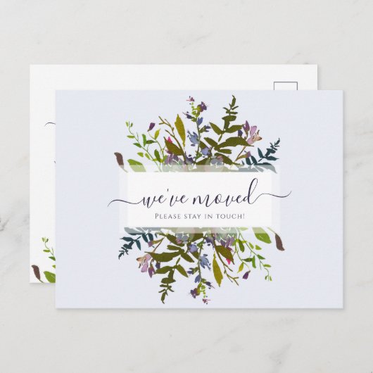 We hebben Blue Botanical Script aankondiging verpl Briefkaart (Voorkant / Achterkant)