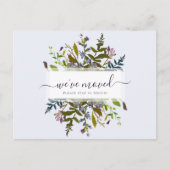 We hebben Blue Botanical Script aankondiging verpl Briefkaart (Voorkant)