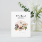 We hebben Boho Chic Change of Address Moving verpl Aankondigingskaart (Staand voorkant)