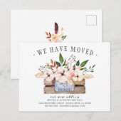 We hebben Boho Flower Box Moving Announding. Aankondigingskaart (Voorkant / Achterkant)