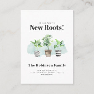 We hebben Boho New Roots Moving Announcement verpl Visitekaartje