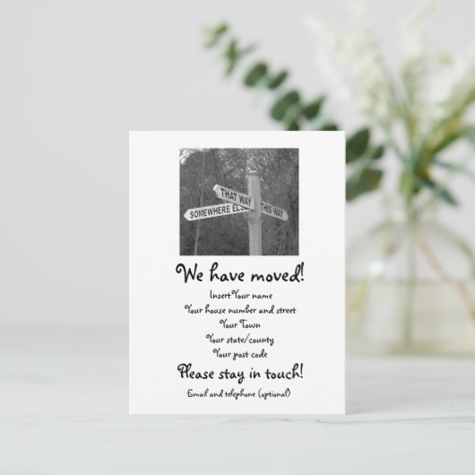 We hebben briefkaart verplaatst (Staand voorkant)