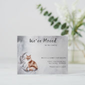 We hebben Brown Fox Grey Wreath Winter Moving Aankondigingskaart (Staand voorkant)