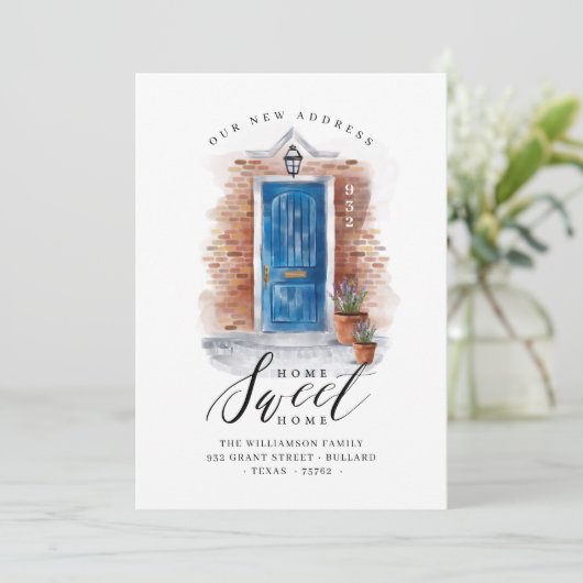 We hebben Cerulean Blue Waterverf Door & Brick ver Aankondiging (Staand voorkant)