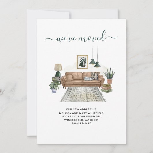 We hebben Chic Living Room Bewegd Aankondiging (Voorkant)