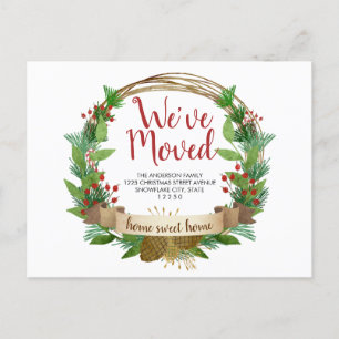We hebben Christmas Wreath Acorn Holiday Moving ve Aankondigingskaart