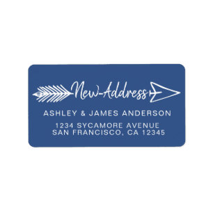 We hebben Classic Blue New Address-label verplaats Etiket
