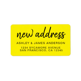 We hebben Classic Bright Yellow New Address verpla Etiket