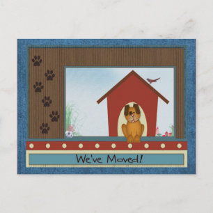 We hebben Cute Doghouse en Paw Prints New Home ver Aankondigingskaart