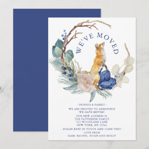 We hebben Cute Woodland Fox Waterverf Floral verpl Aankondiging