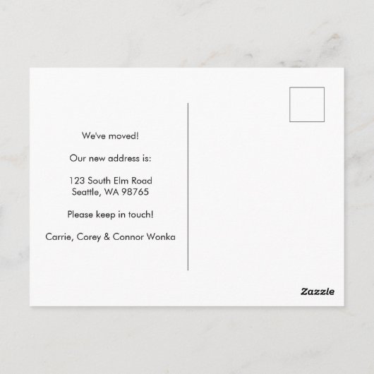 We hebben Daisy Bouquet verplaatst Nieuw Home Adre Briefkaart (Achterkant)