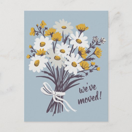 We hebben Daisy Bouquet verplaatst Nieuw Home Adre Briefkaart (Voorkant)
