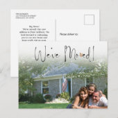 We hebben de aankondiging van het verplaatsen van  briefkaart (Voorkant / Achterkant)