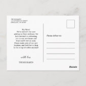 We hebben de aankondiging van het verplaatsen van  briefkaart (Achterkant)