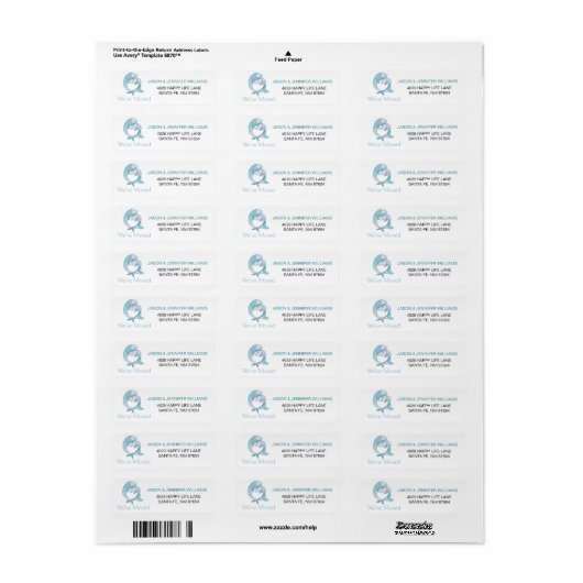 We hebben de adreswijziging van New Home Blue Fish Etiket (Full Sheet)