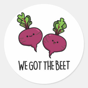 We hebben de biet grappige groentebonen. ronde sticker