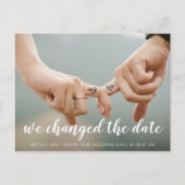 We hebben de Date White Handwriting Photo gewijzig Aankondigingskaart (Voorkant)