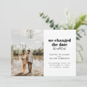 We hebben de datum veranderd maar konden niet wach aankondiging (Staand voorkant)