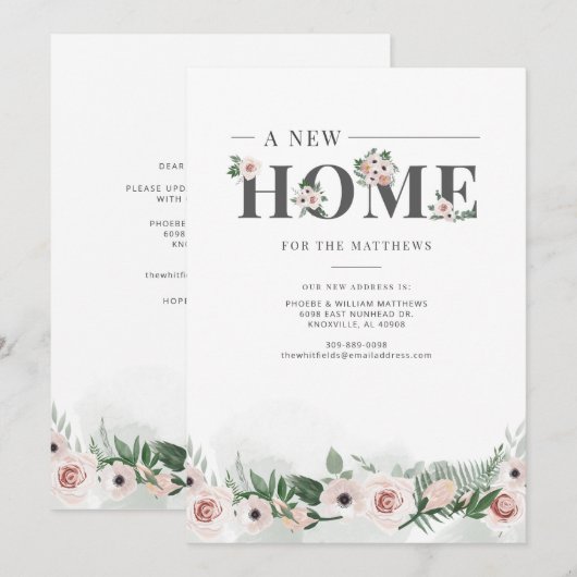 We hebben de Floral Change of Address Moving verpl Aankondiging (Voorkant / Achterkant)