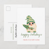 We hebben de Gnome Pine Tree-feestdag verplaatst Aankondigingskaart (Voorkant / Achterkant)