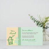 We hebben de Green & Beige pastels fotocard verhui Aankondiging (Staand voorkant)