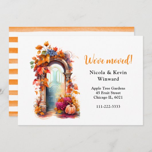 We hebben de herfstbladeren van de deur verplaatst aankondiging (Voorkant / Achterkant)