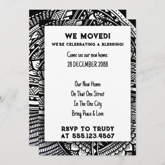 We hebben de 'Home Blessing New House Warming Part Kaart (Voorkant / Achterkant)