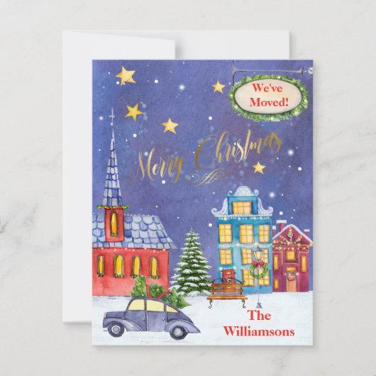 We hebben de kerstklep verplaatst aankondiging (Voorkant)