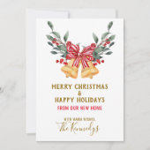 We hebben de kerstklokken verplaatst Red Bow Holid Aankondiging (Voorkant)