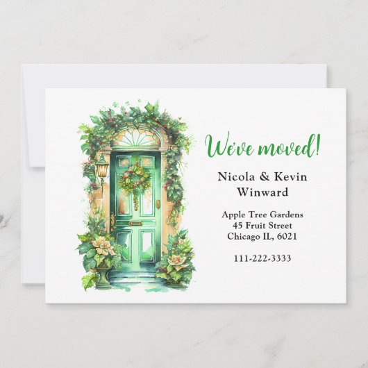 We hebben de kerstkrans verplaatst aankondiging (Voorkant)