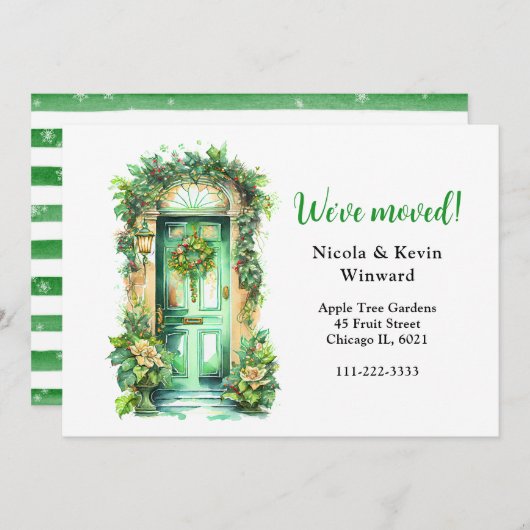 We hebben de kerstkrans verplaatst aankondiging (Voorkant / Achterkant)