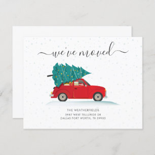 We hebben de kerstvakantie met rode auto verplaats aankondiging