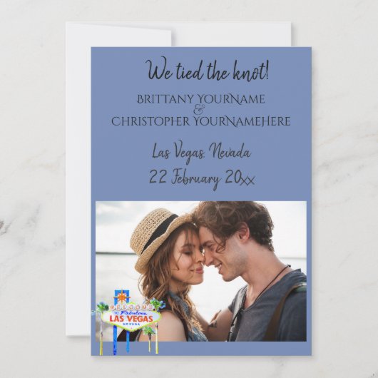 We hebben de knoop doorgehakt Las Vegas Huwelijksa Kaart (Voorkant)