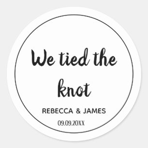 We hebben de knoop doorgehakt met White Wedding Ronde Sticker