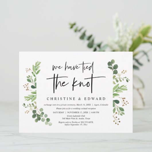 We hebben de knoop doorgehakt, Trouw Elopement Fee Kaart (Staand voorkant)