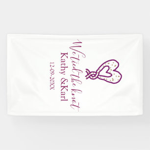 We hebben de knoop pink hart knopen naam datum rom spandoek