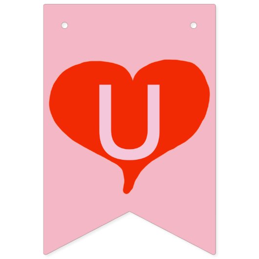 We hebben de knoop Rode harten bruiloft bunting ba Vlaggetjes (Derde vlag)