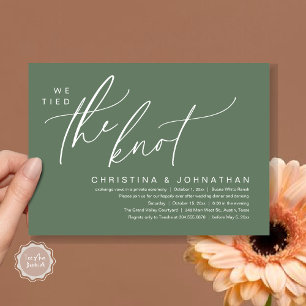 We hebben de knoop romantische bruiloft elopement kaart