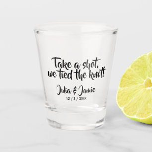 We hebben de knoop vastgehakt. Wedding Shot Glass Glas